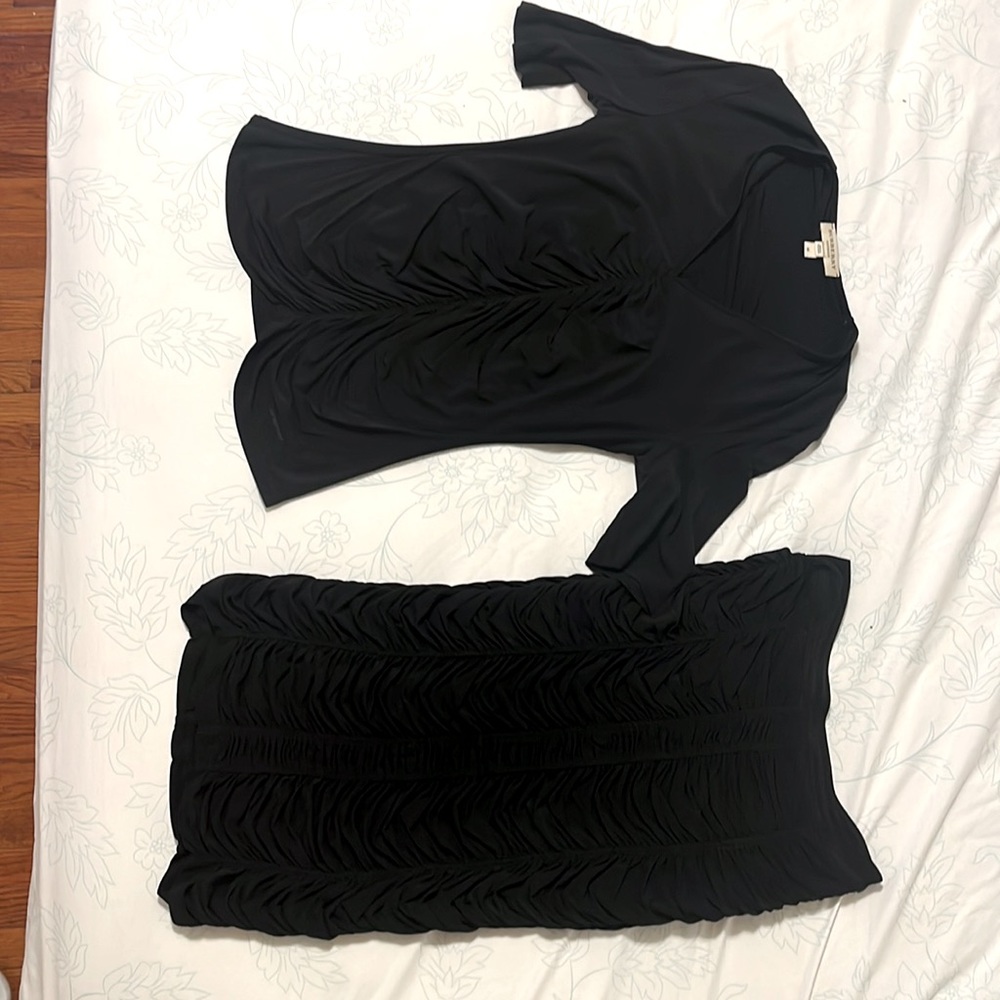 Burberry silk top and skirt set